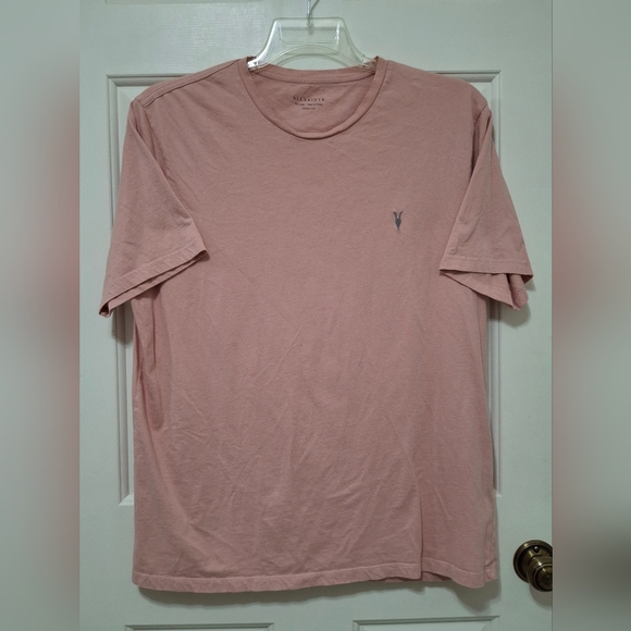 Men's All Saints Medium Pink Regular Fit Crewneck T-Shirt Size XXL - Picture 8 of 8